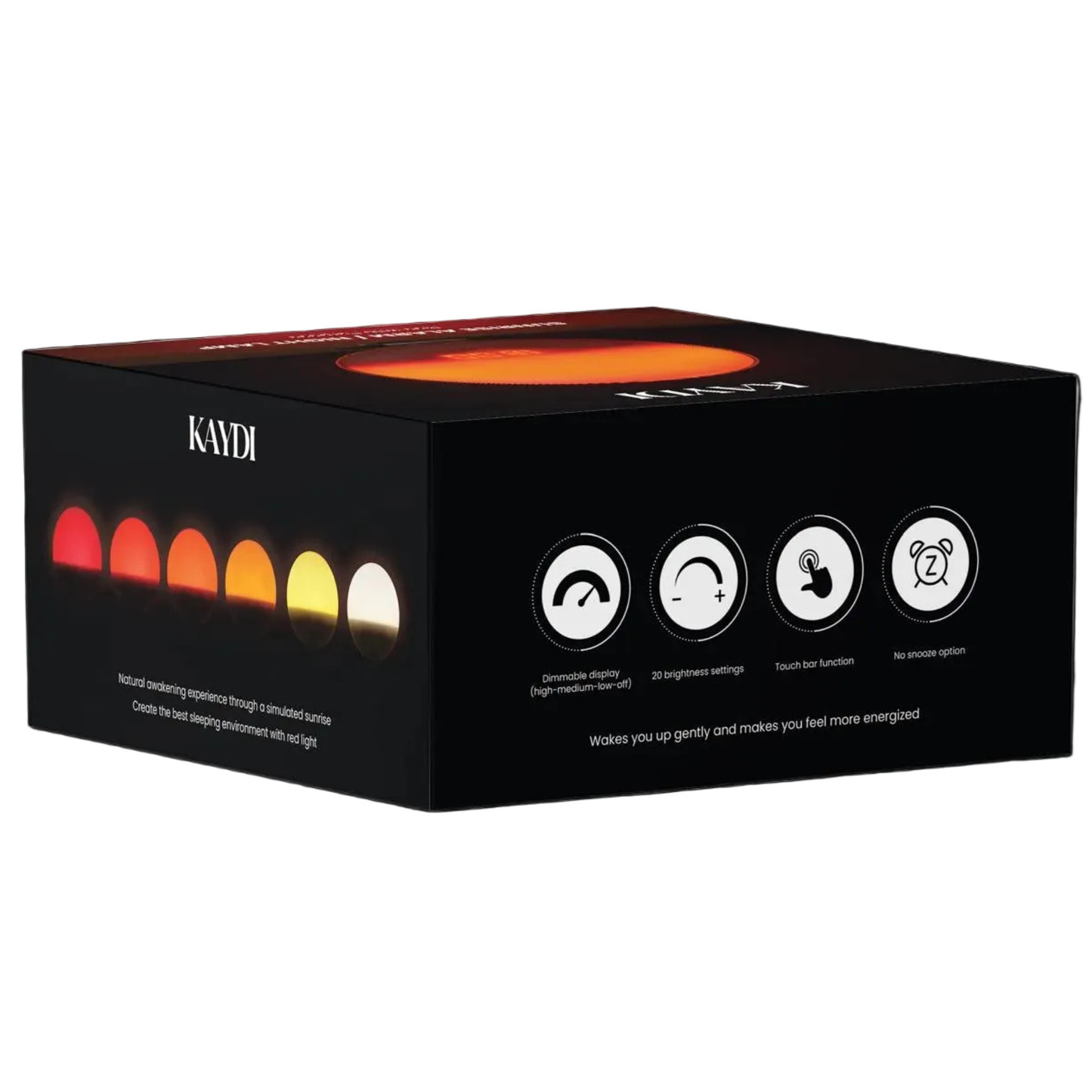 Kaydi One wake up light box with a white background